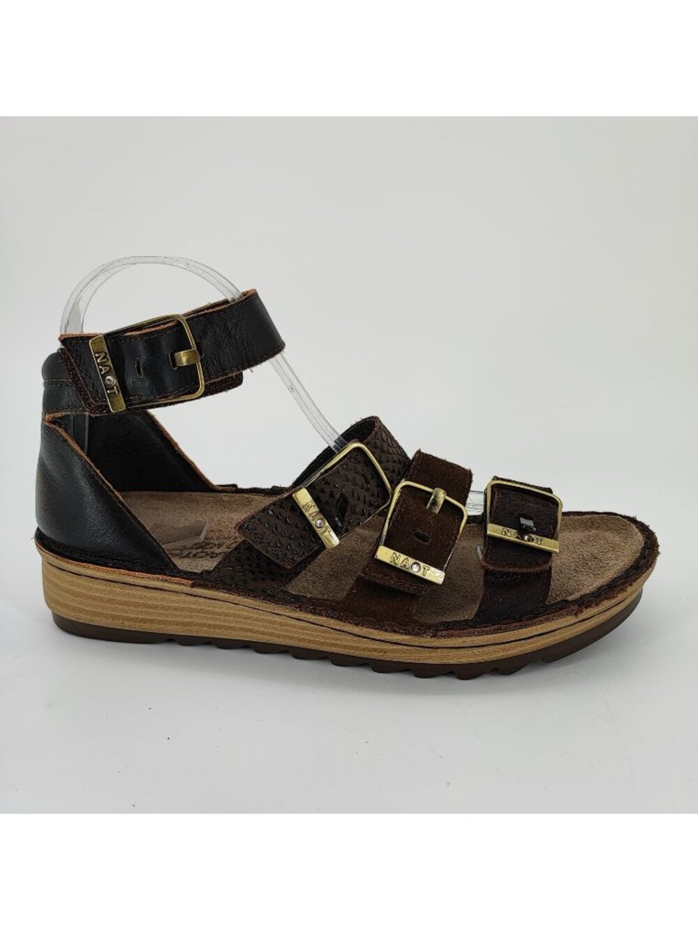 Naot Begonia Women’s 7 US Sandals Leather Black Gladiator Strappy Comfort